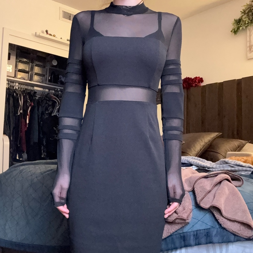 Elegant Black Sheer Dress I think size small